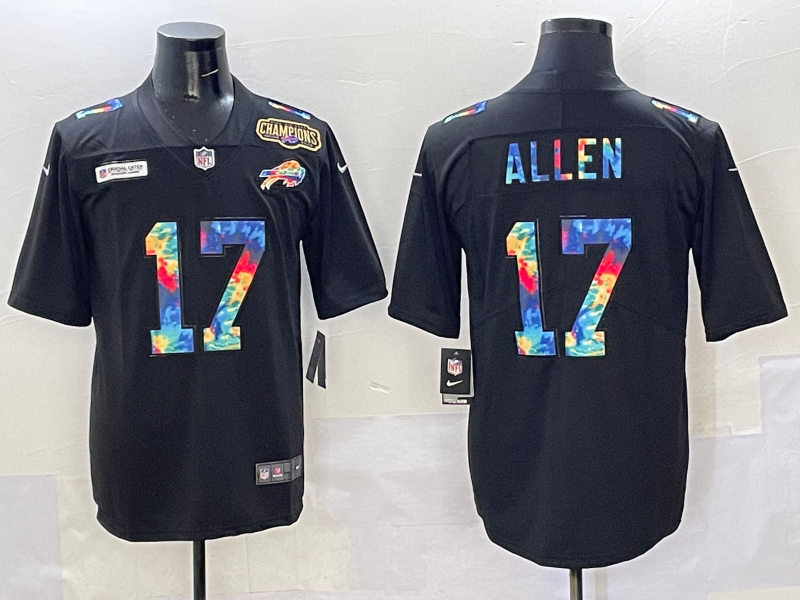 Men Buffalo Bills #17 Allen rainbow Nike 2025 Limited NFL Jersey 001